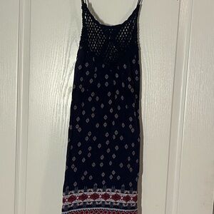 Rue21 Navy and Red Patterned Top